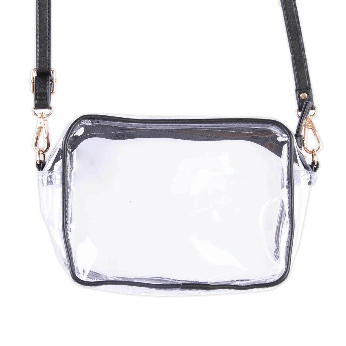 Bridget Solid Black Trim Clear Bag - Image 3