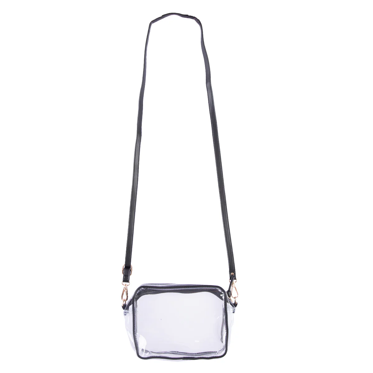 Bridget Solid Black Trim Clear Bag - Image 4