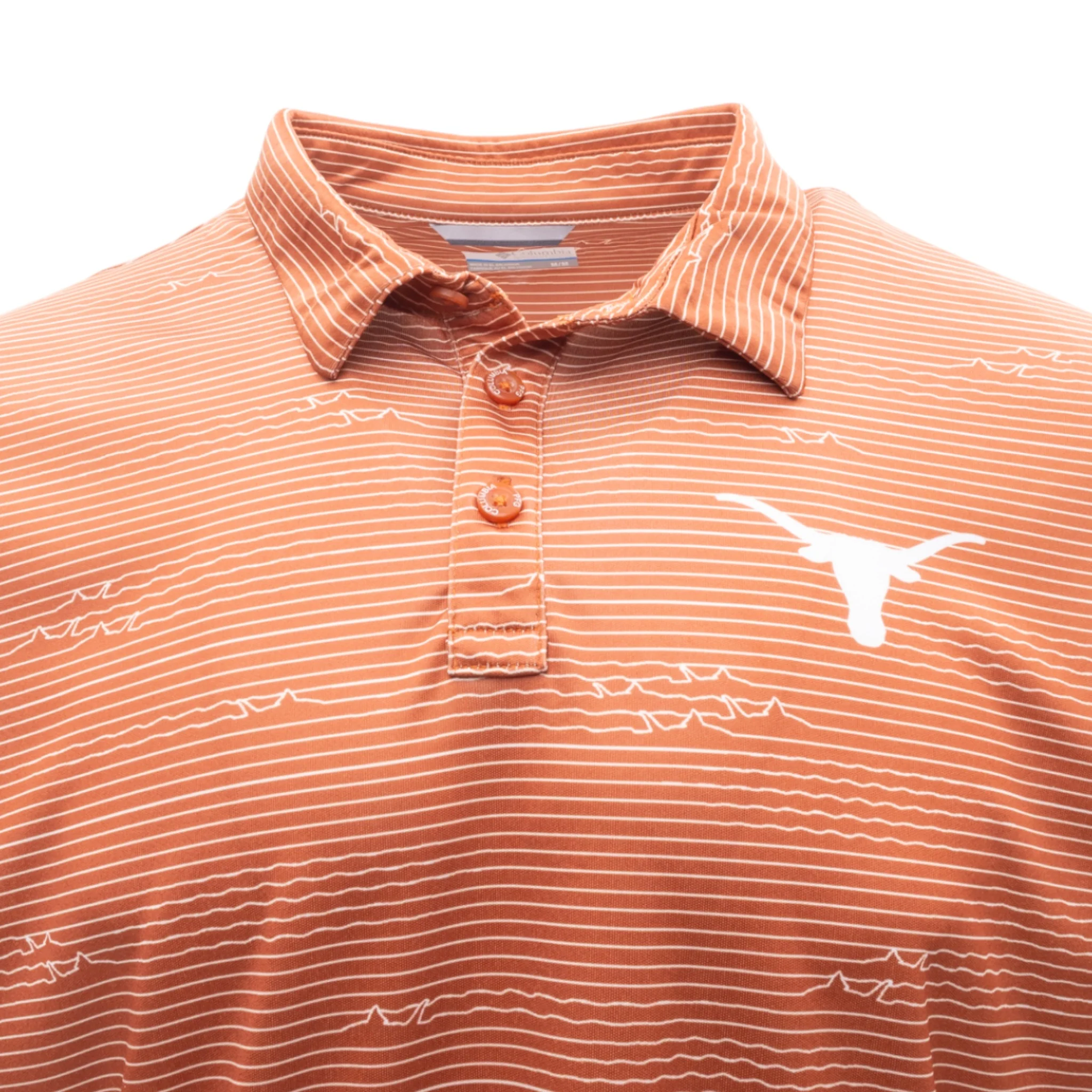 Columbia Texas Longhorns Super Terminal Tackle Stripe Polo - Image 2