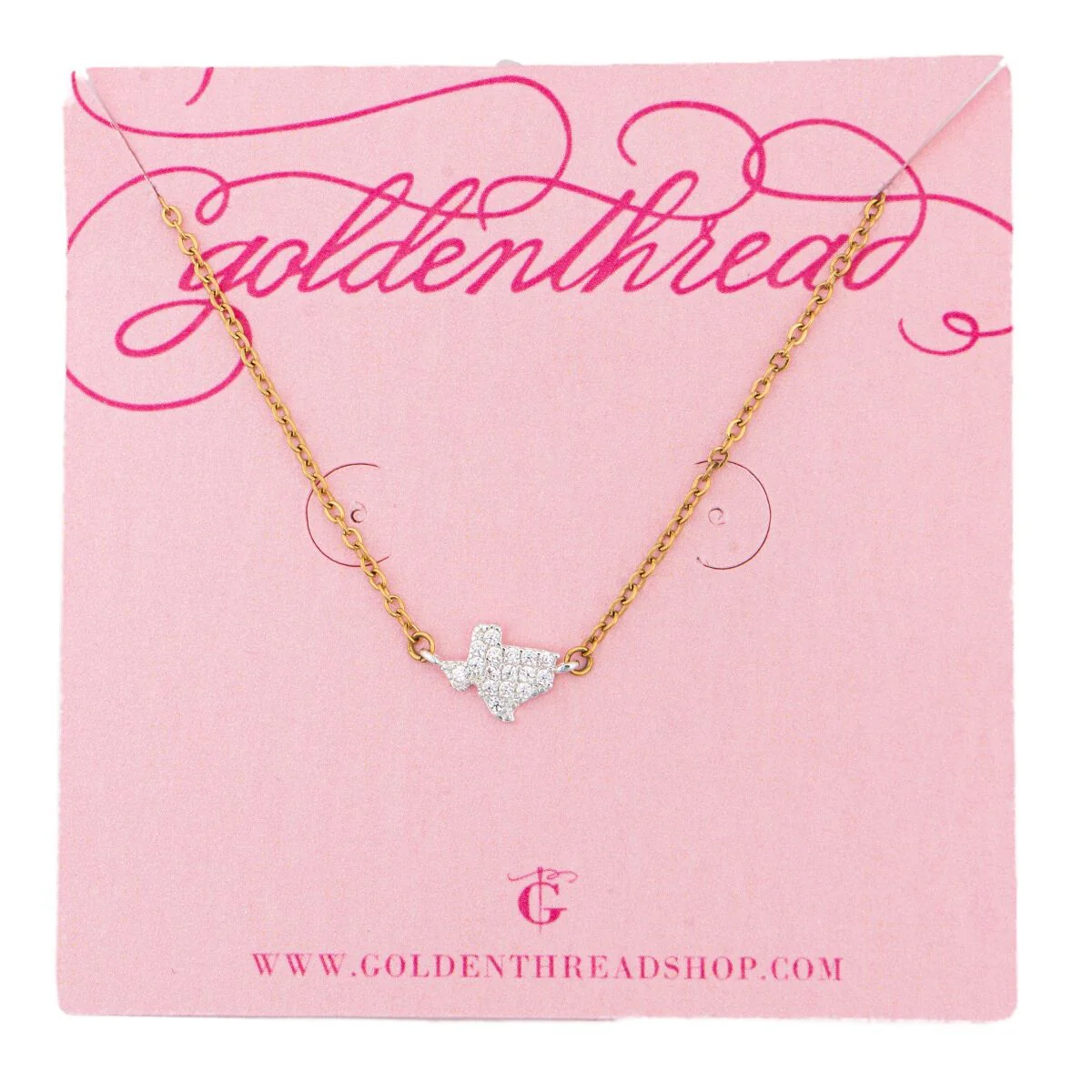 Cubic Zirconia State of Texas Necklace
