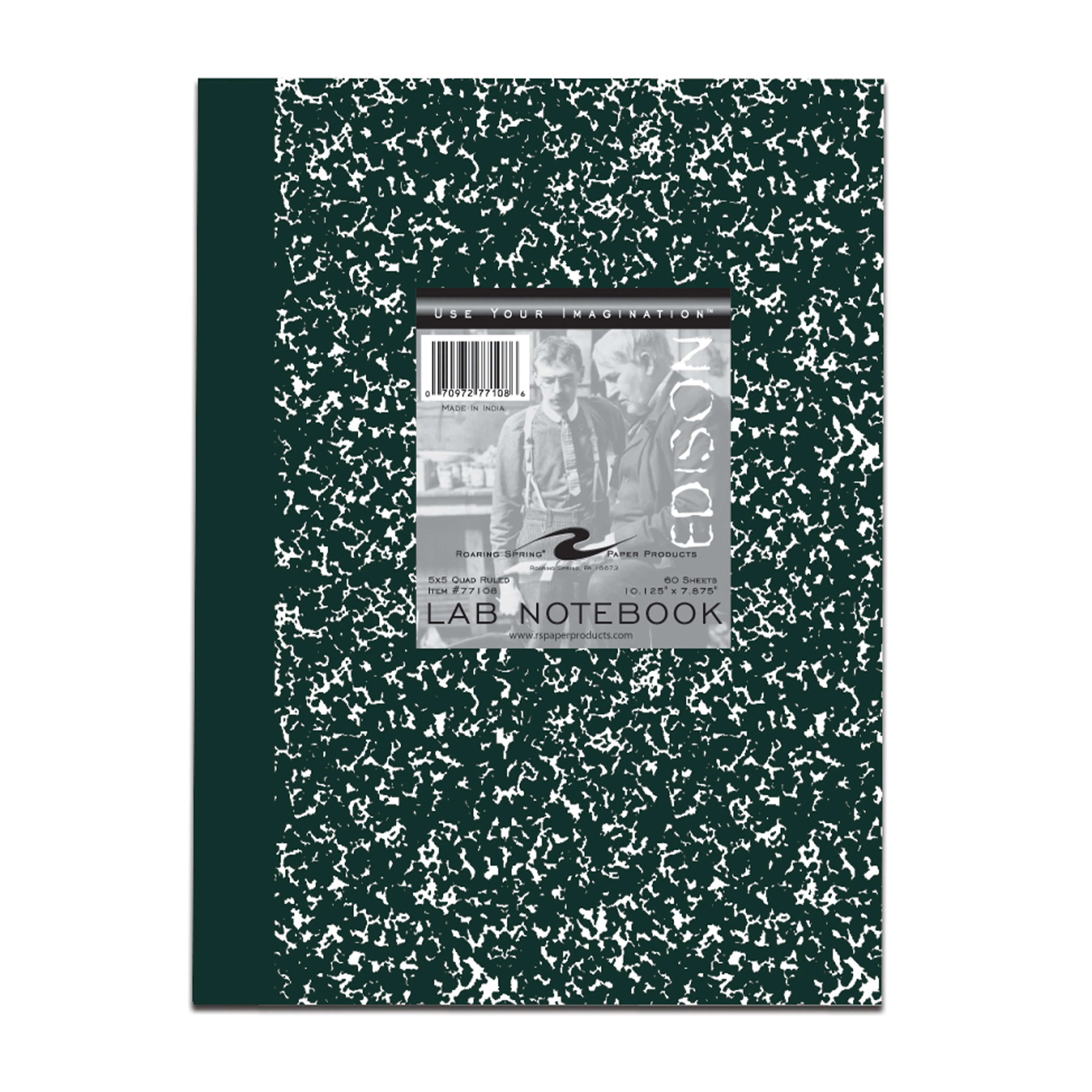 Green Marble 5X5 Graph Ruled Lab Book
