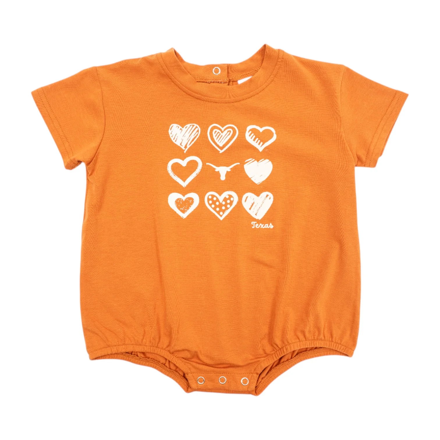 Infant ZooZatZ Texas Longhorns Heart Print Romper
