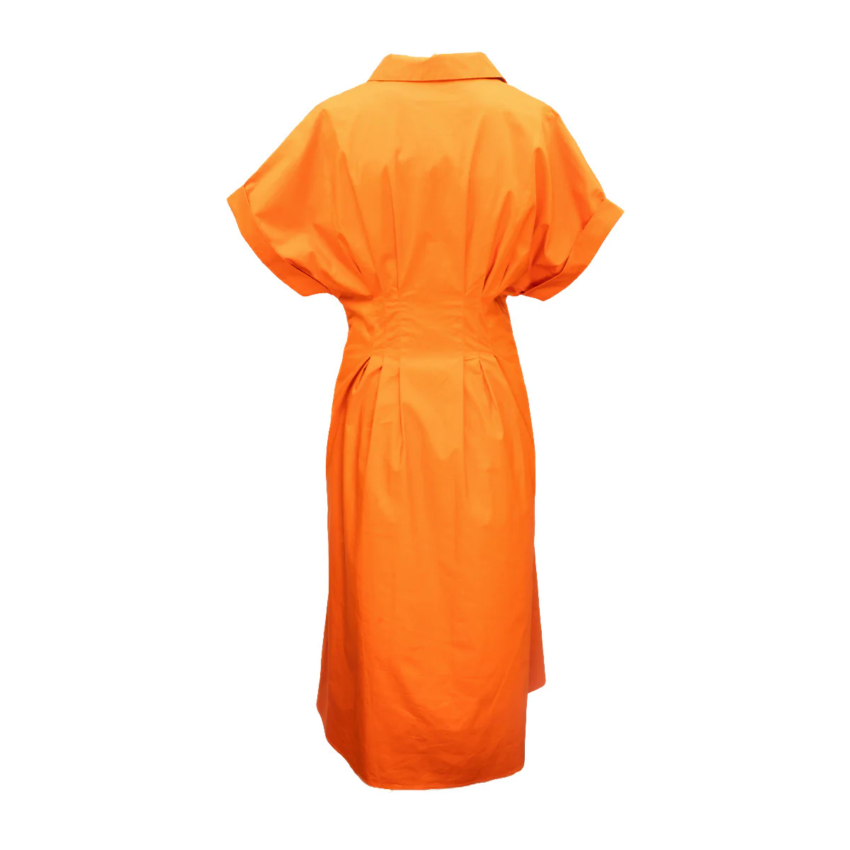 Solid Short Sleeve Midi Dress - Image 2