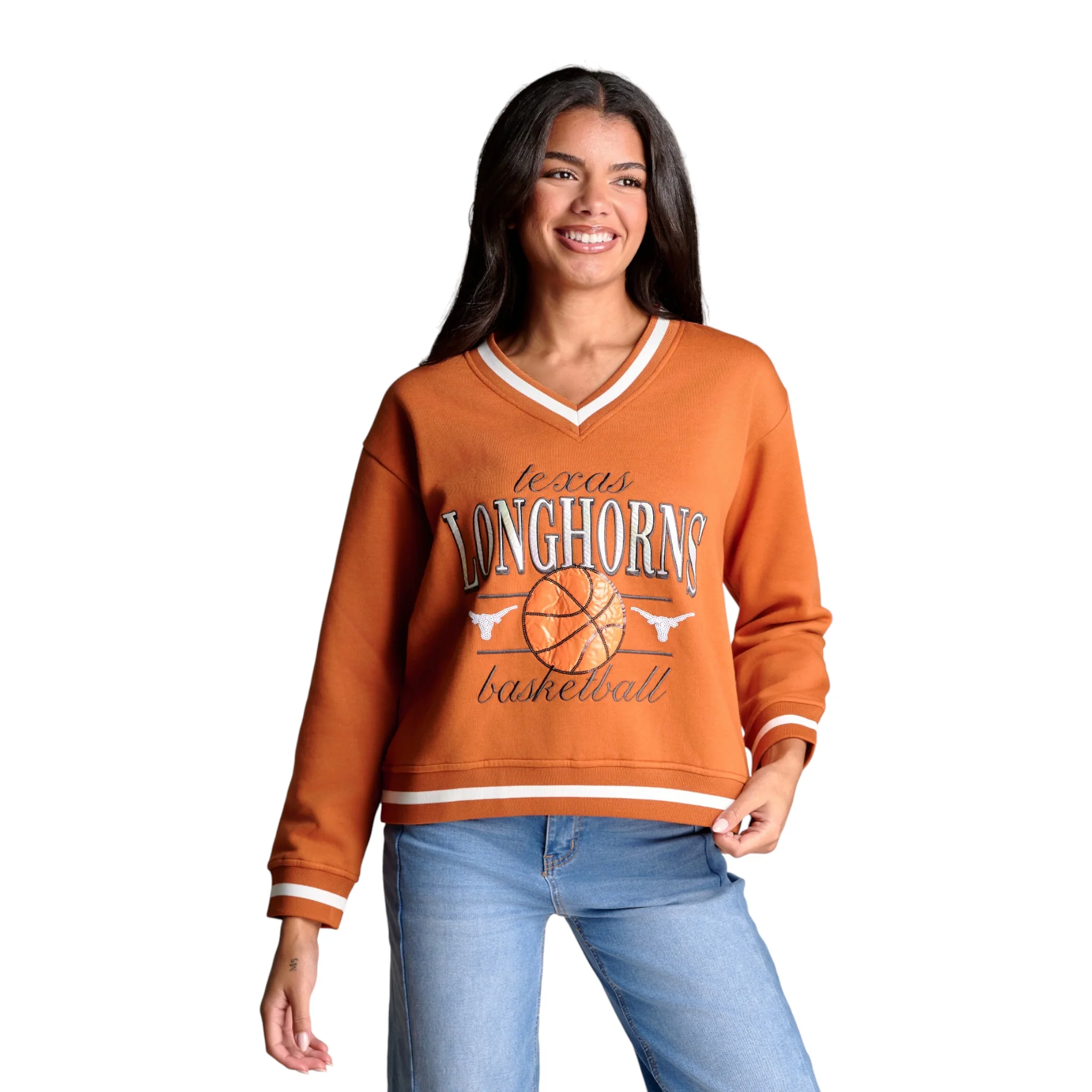 Stewart Simmons Texas Longhorns Courtside V-Neck Pullover - Image 2