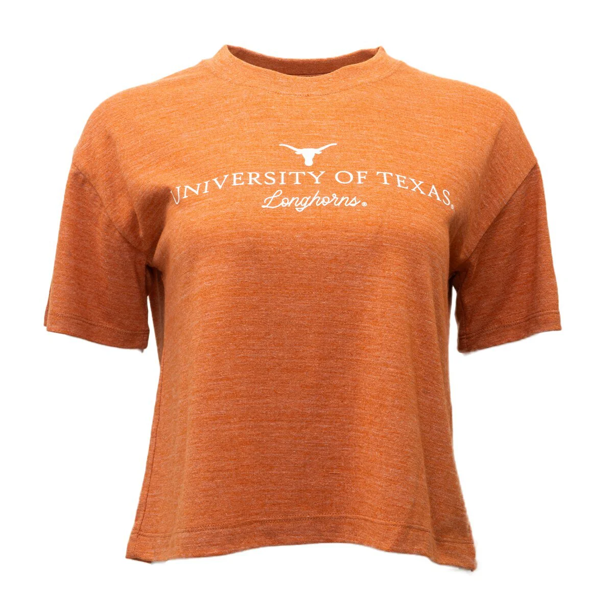 Texas Longhorn Heathered Cropped Graphic Tee