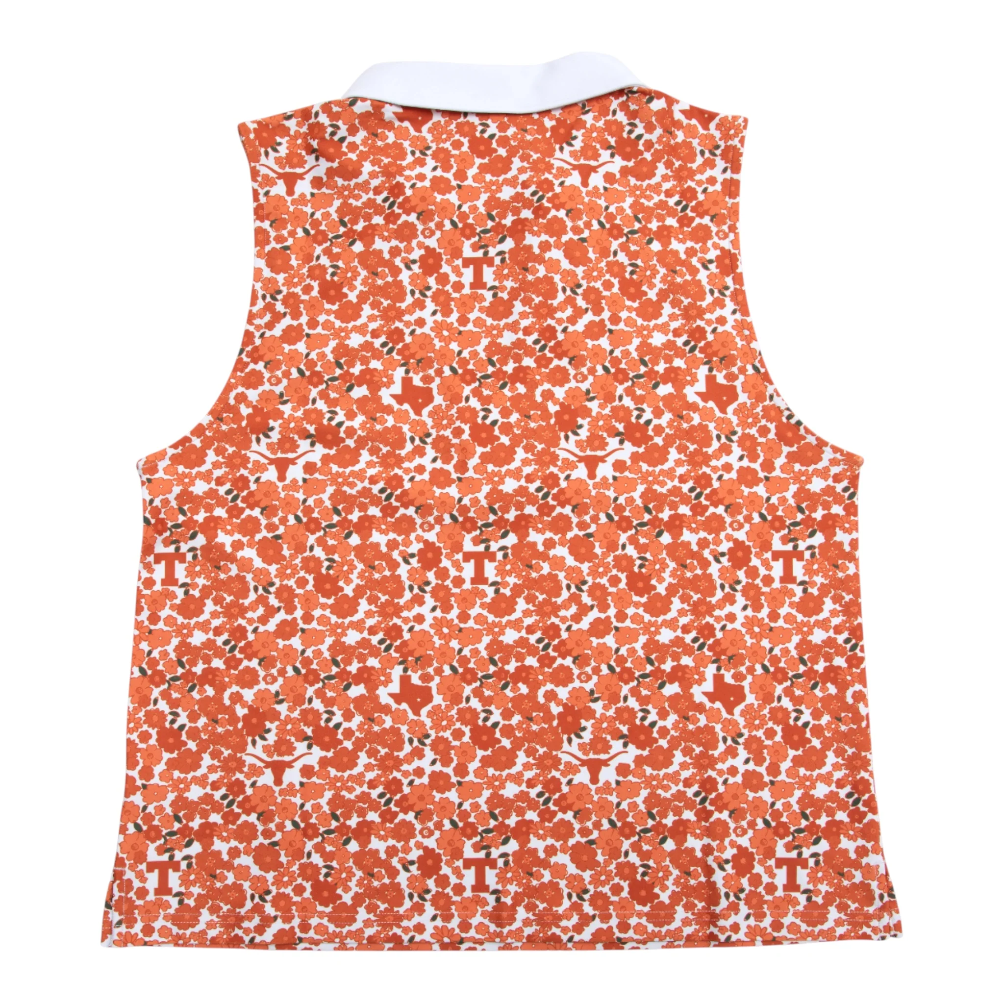 Texas Longhorns Bryce Tailgate Poppies Sleeveless Polo - Image 5