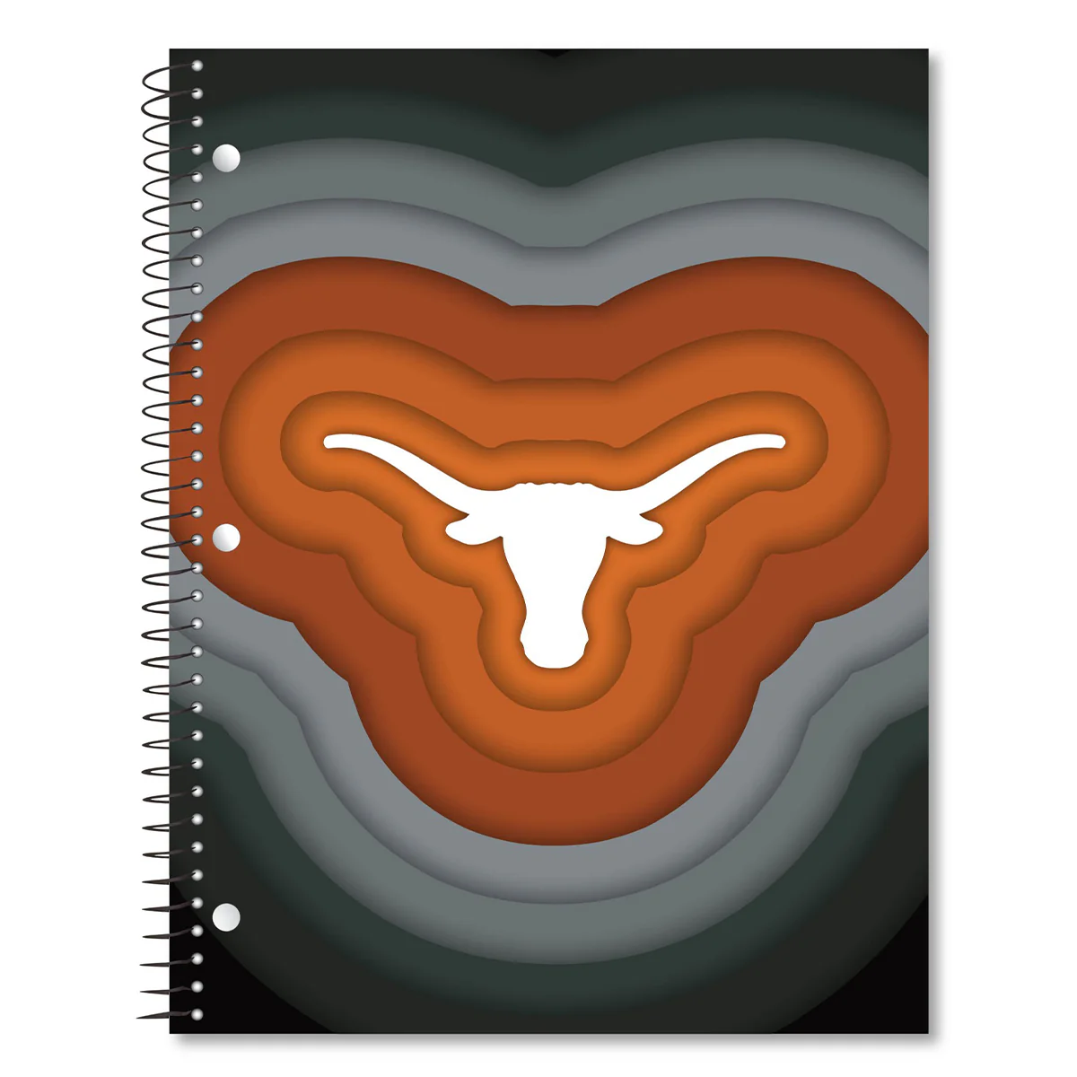 Texas Longhorns Concentric 1 Subject Spiral Notebook