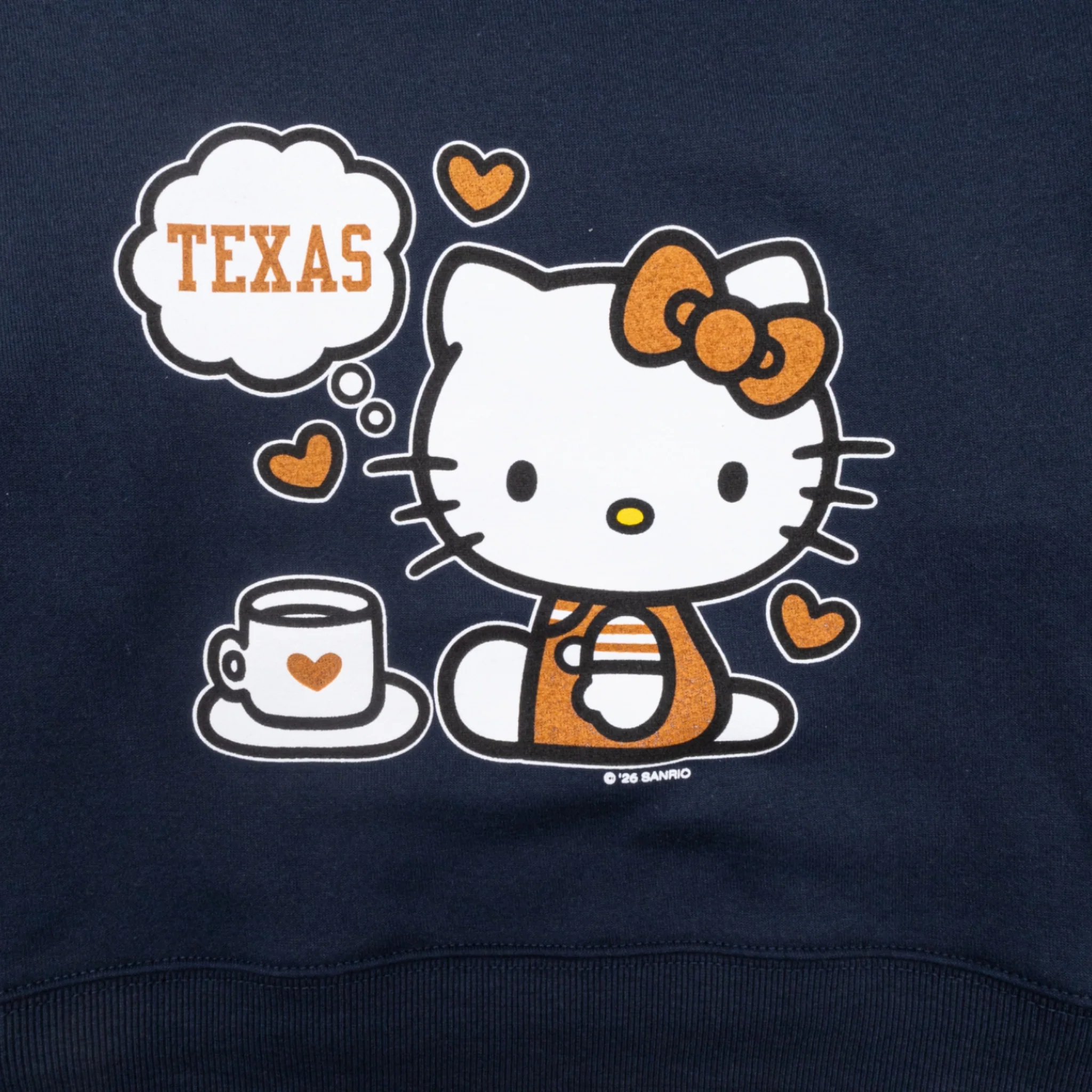 Texas Longhorns Free Refills Hello Kitty Crop Sweatshirt - Image 2