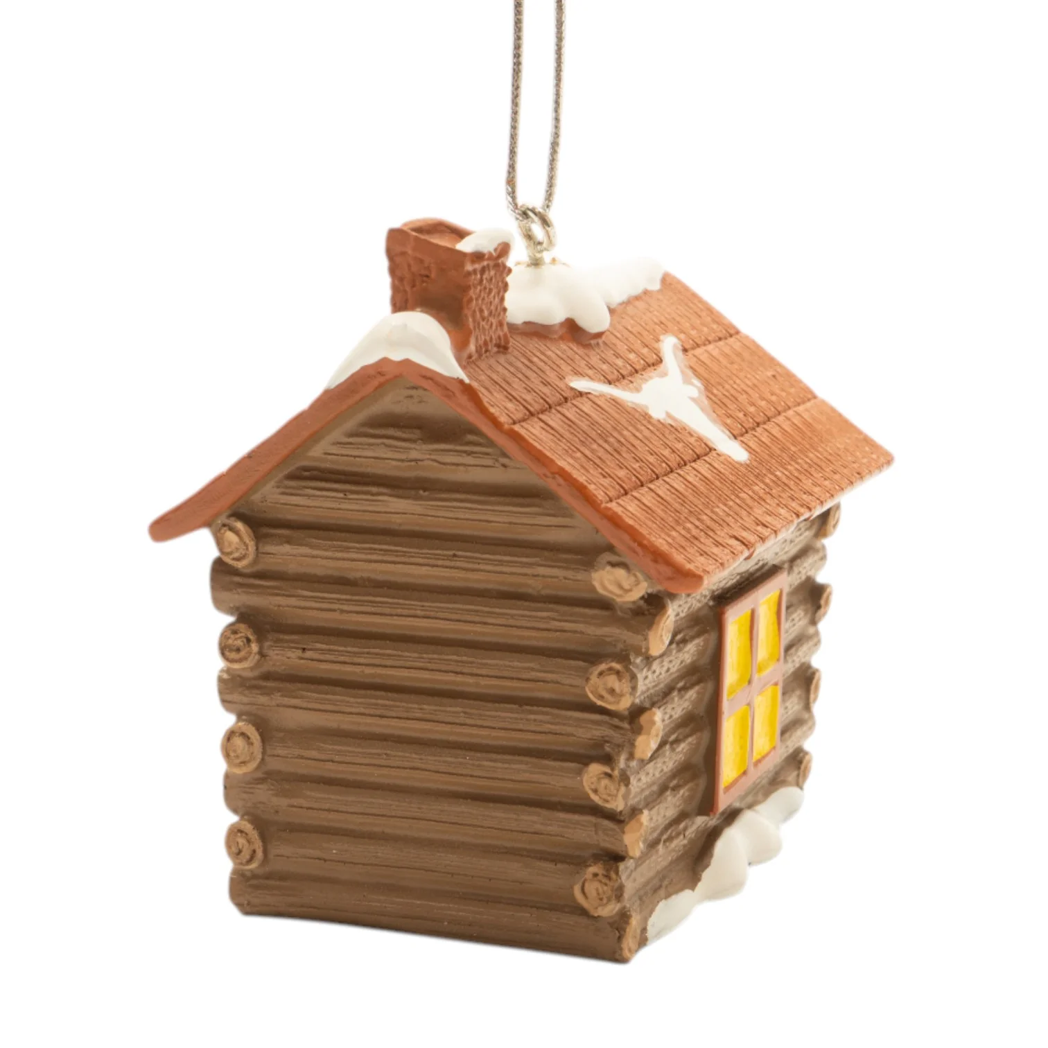 Texas Longhorns Log Cabin Ornament - Image 2