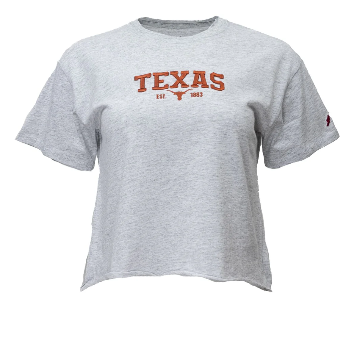 Texas Longhorns Puff Embroidery Graphic Crop Tee