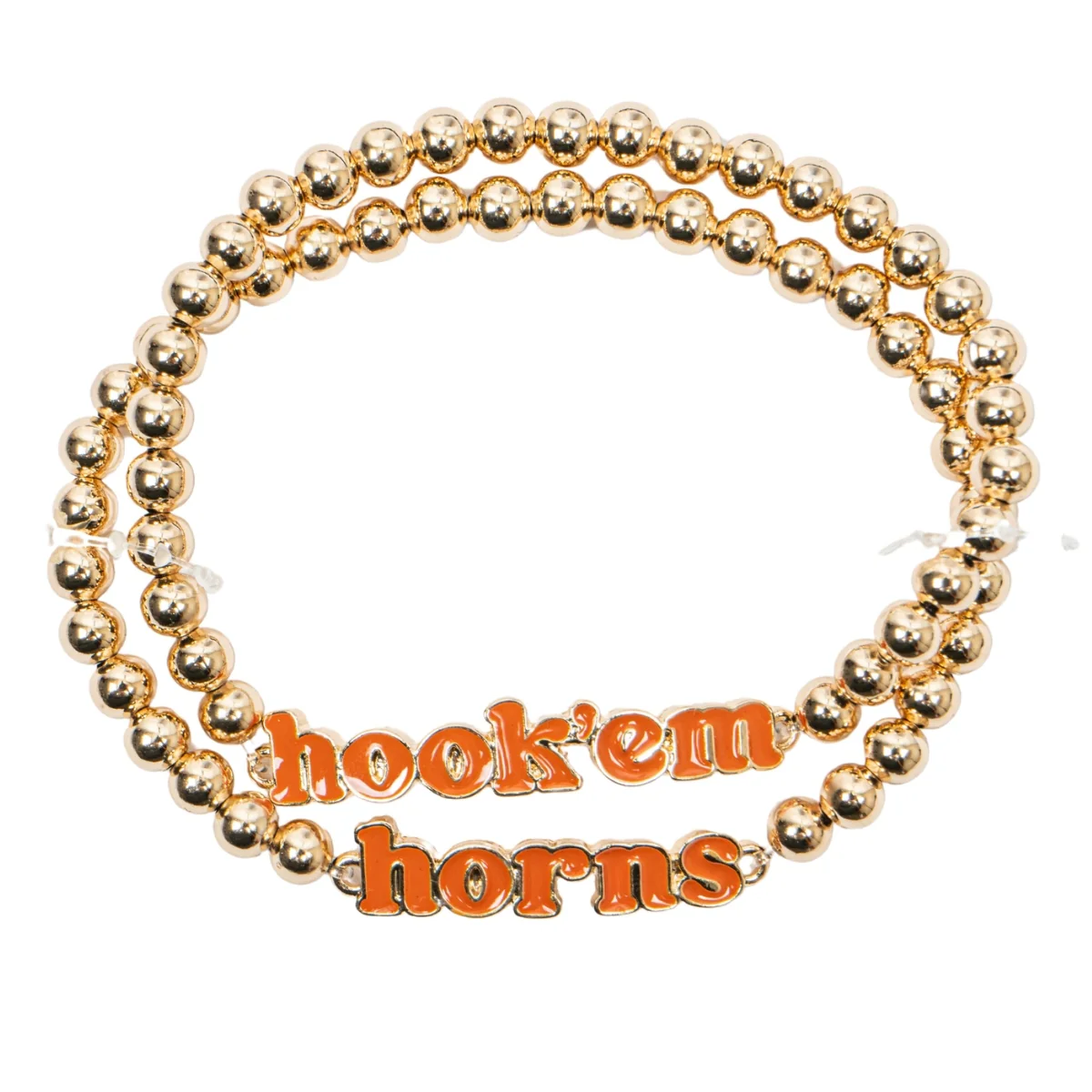 Texas Longhorns Slogan Ball Bead Bracelet - Set of 2