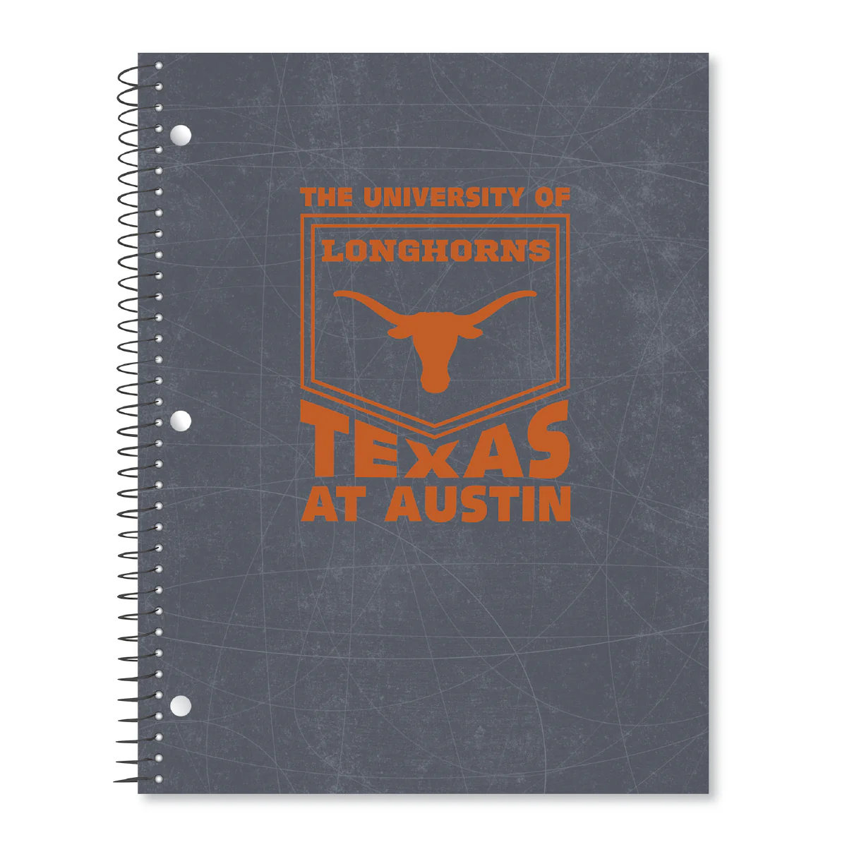Texas Longhorns Spiral 1 Subject Digital Print Notebook - Gray