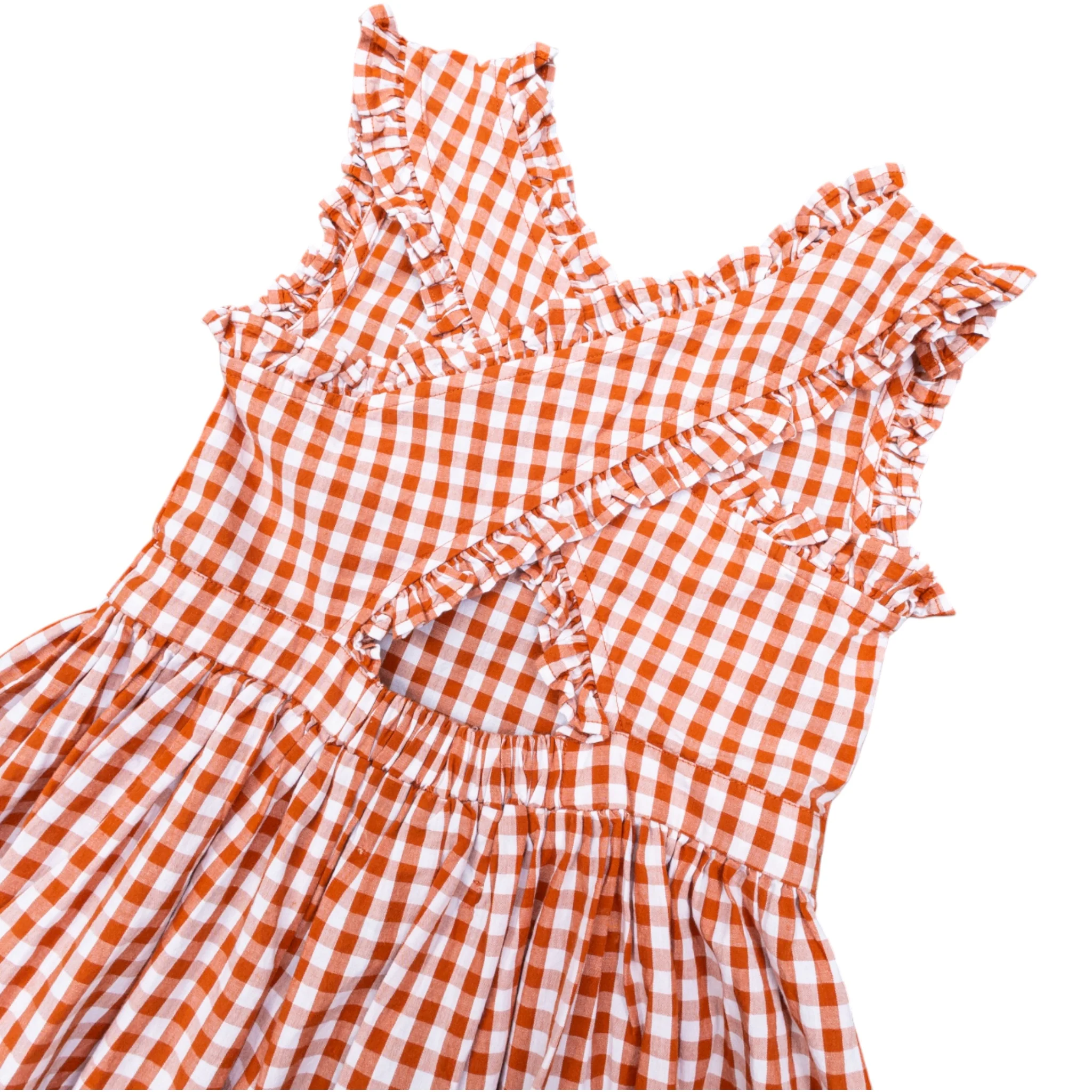 Toddler Texas Longhorns Alora Gingham Dress - Image 3