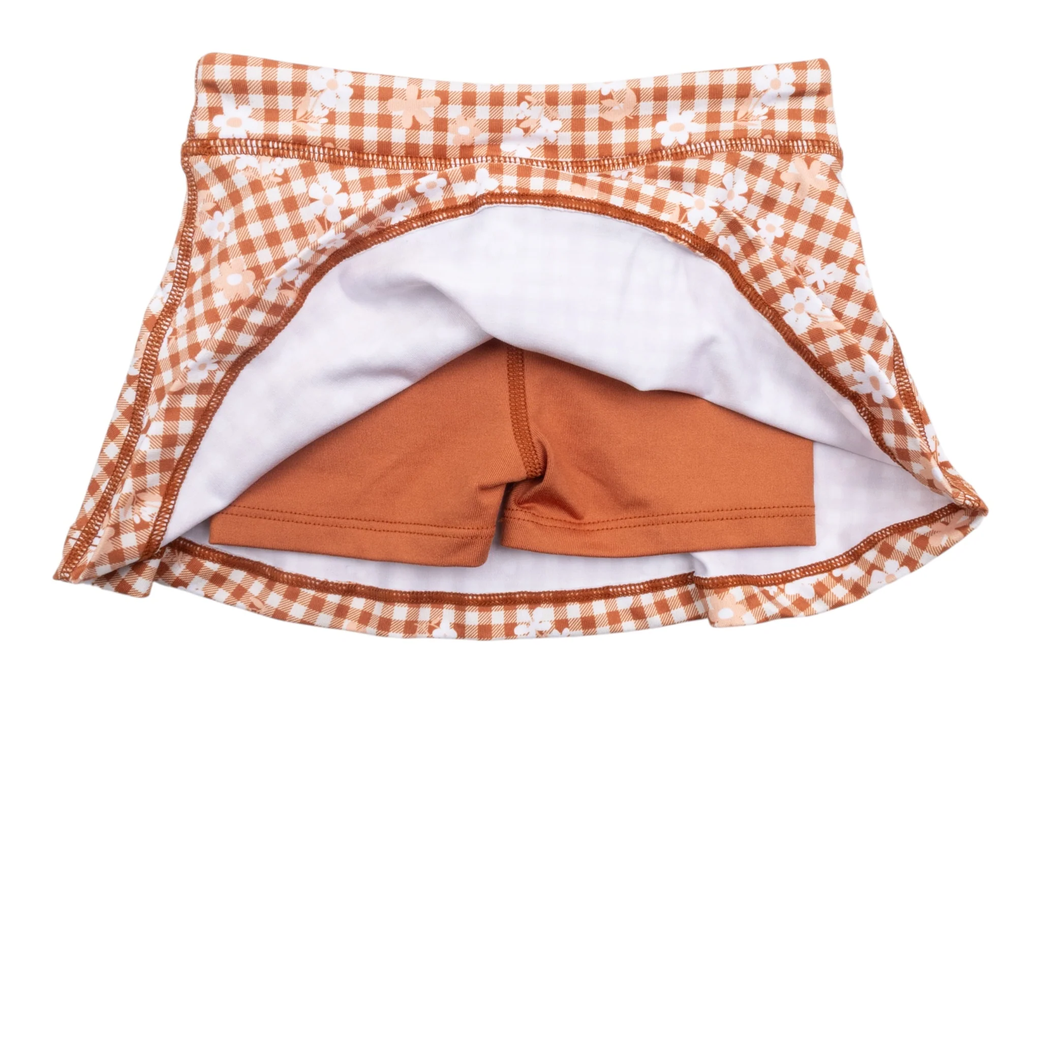 Toddler ZooZatZ Texas Longhorns Flower Checkered Skort - Image 2