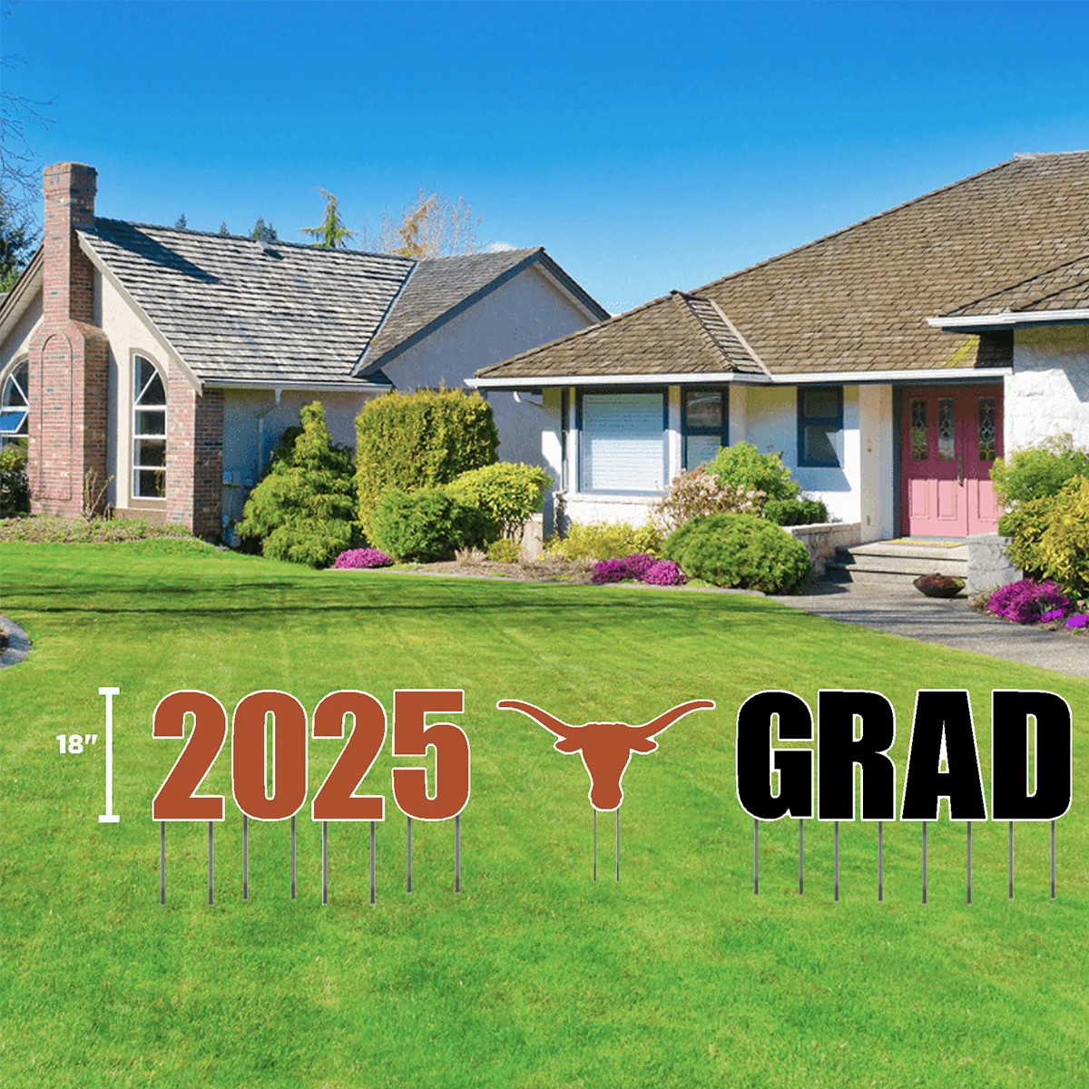 University of Texas  2025 Longhorn Logo Grad Yard Sign - Image 2