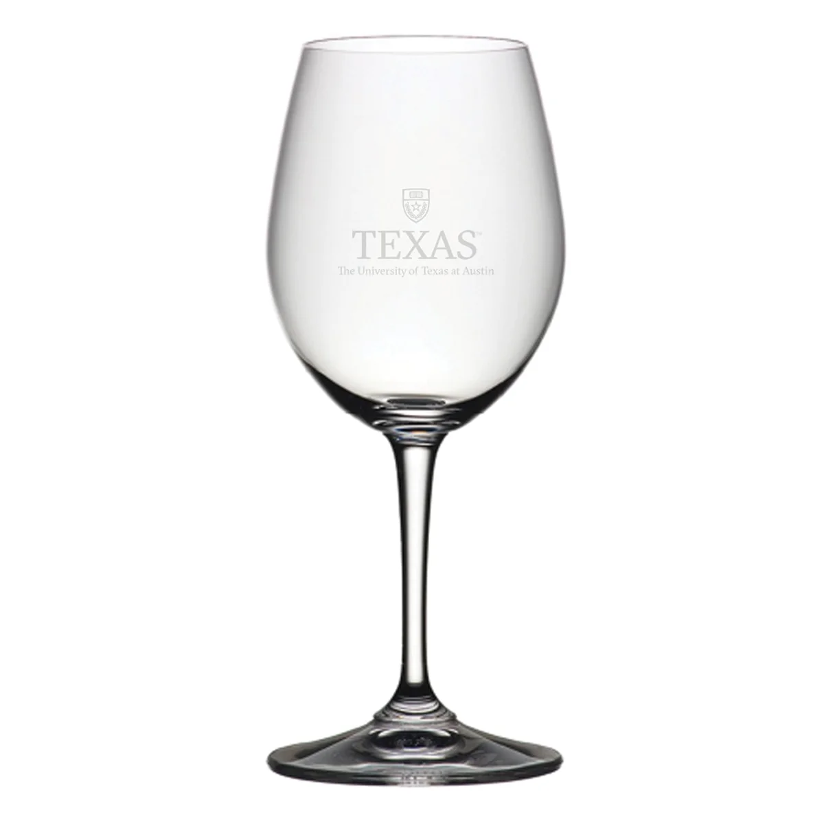 University of Texas Shield Stem Red Wine Glass