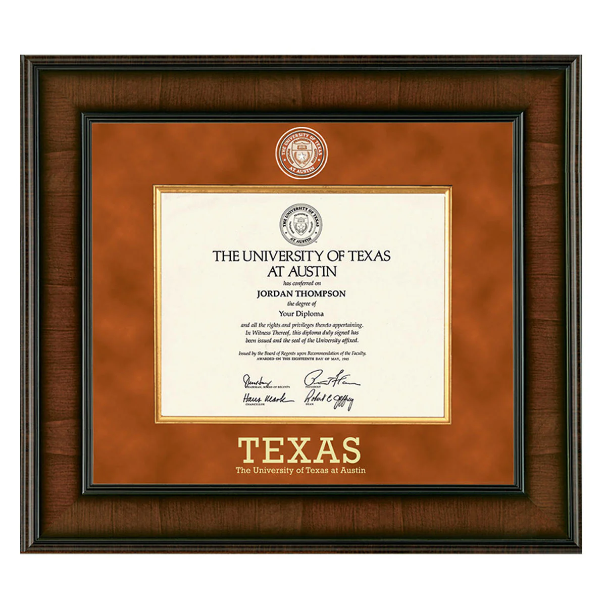 UT Madison Burnt Orange Diploma Frame