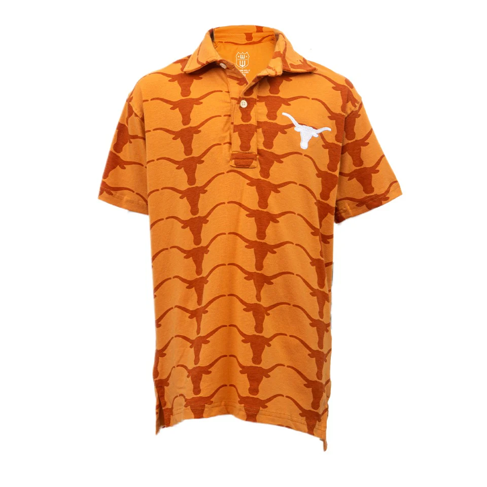 Youth Texas Longhorns Allover Print Polo