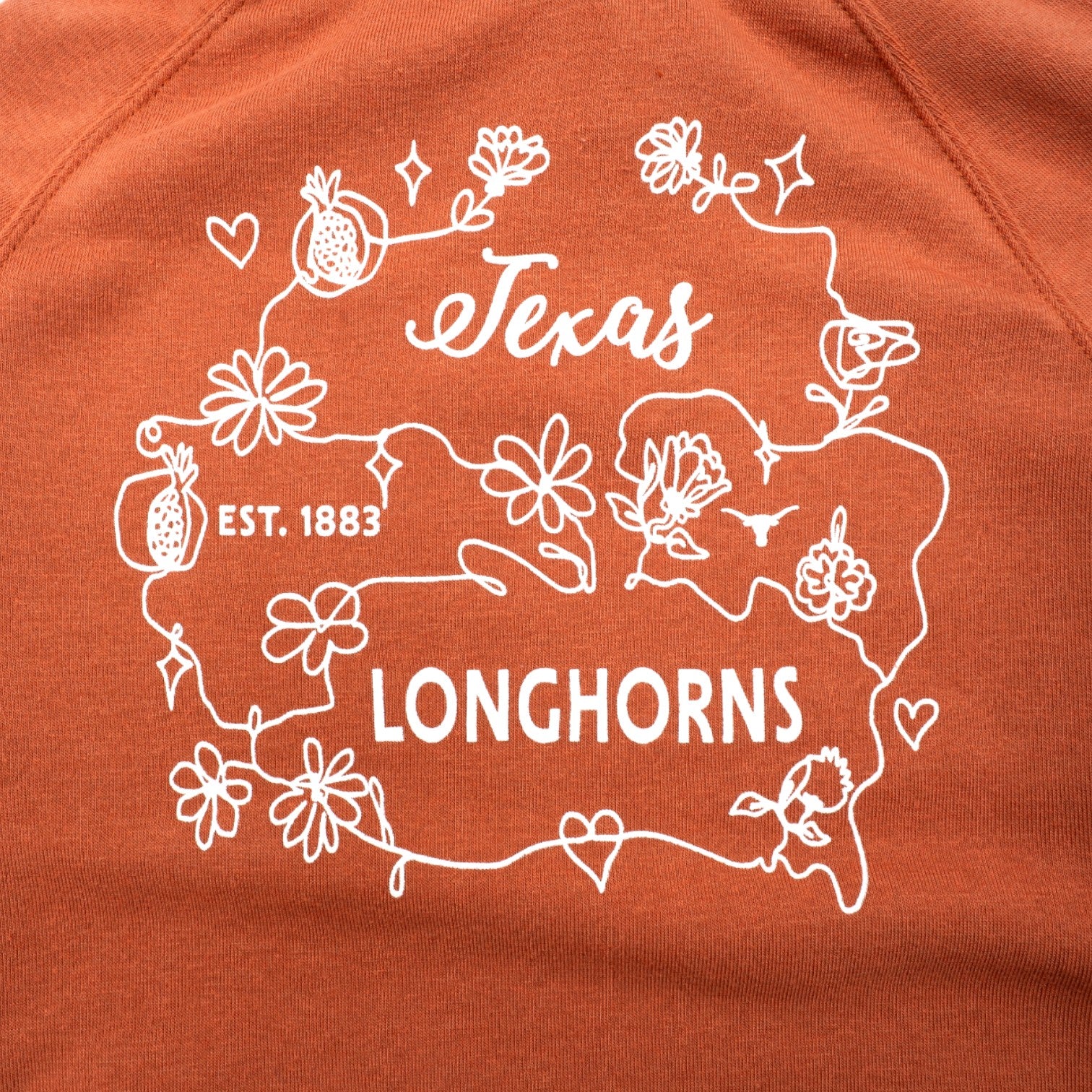 Youth Texas Longhorns Fleece Heart Print Hoodie - Image 5